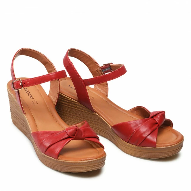 Wedges Sandals LASOCKI - EST-313-01 Red Red 7 Wedges Sandals LASOCKI - EST-313-01 Red Red - Image 5
