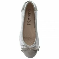 Ballerina Shoes Flats LASOCKI - SPINA-01 Biały/Szary White 12 Ballerina Shoes Flats LASOCKI - SPINA-01 Biały/Szary White -Lasocki Store Online 2220632210006 lasocki spina 01 bia y szary anp 06